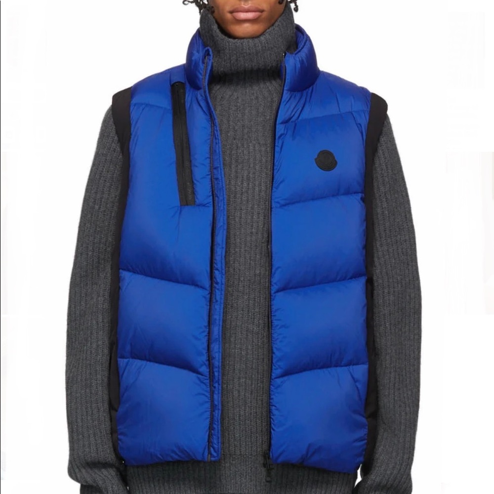 Moncler Black & Blue Down Jacot Vest